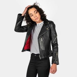 Leather moto jacket